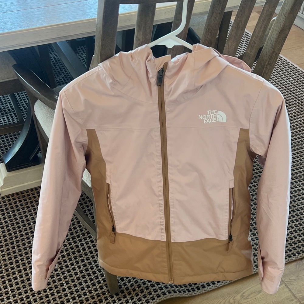 The North Face Kids' Light Pink and Tan winter coat